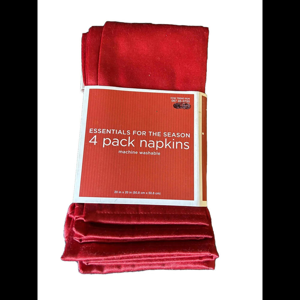 🌼1 Essentials For The Season 4 Pack Red Napkins 20 X 20 Machine Washable